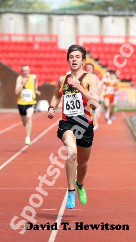 Michael Bleasby (Shildon) wins under-20 1500 metres, 2012 North Eastern Championships.